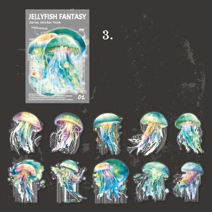 Jellyfish Fantasy Stickers 20pcs