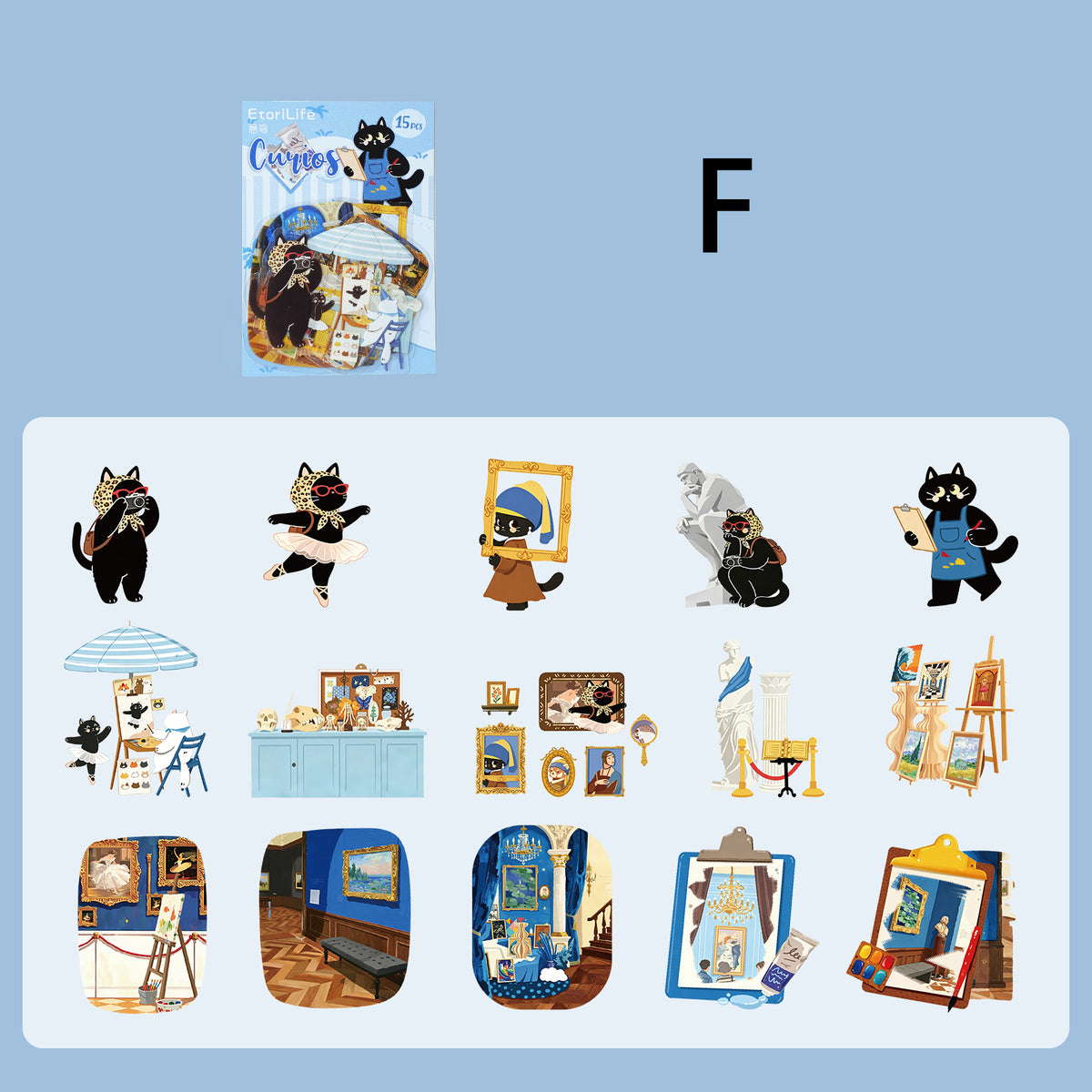 Kitty Wanders the World  Sticker 15pcs