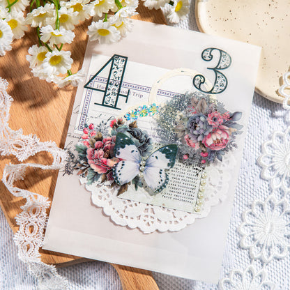 Lace Flower Number Sticker 30pcs