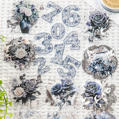 Lace Flower Number Sticker 30pcs