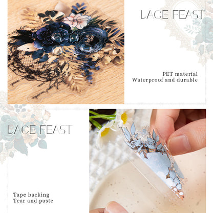 Lace Flower Number Sticker 30pcs