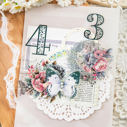 Lace Flower Number Sticker 30pcs