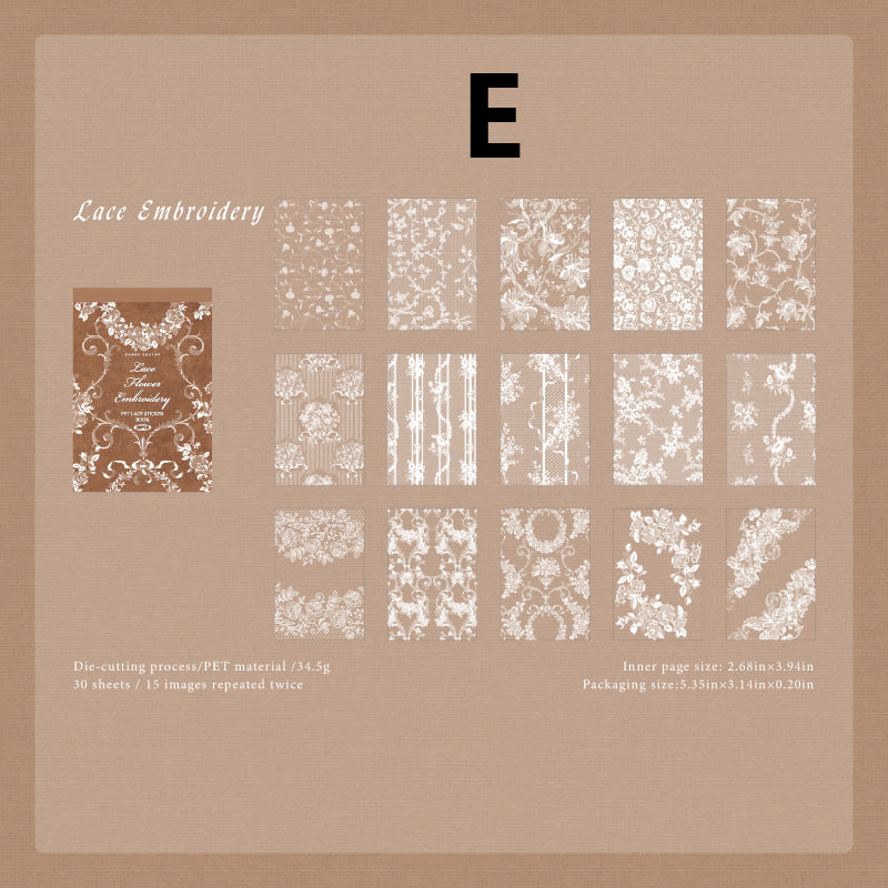 Lace Museum Sticker 30pcs