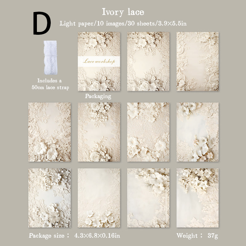 Lace Workshop Paper 30pcs