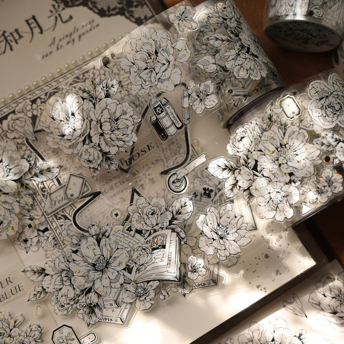 5.5cm*100cm Die-cutting Language of Flowers Tape