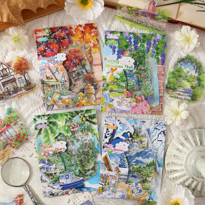 Light Sketch Of Seasons Stickers 10pcs