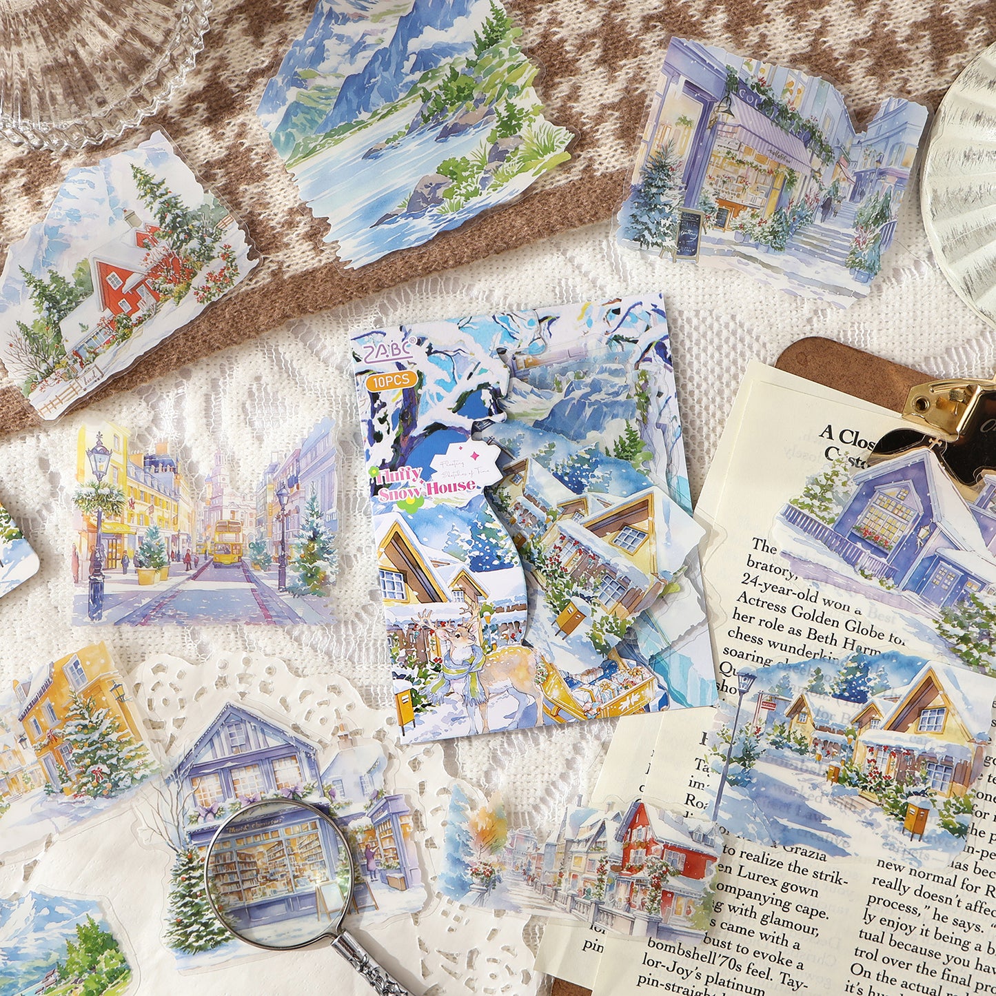 Light Sketch Of Seasons Stickers 10pcs