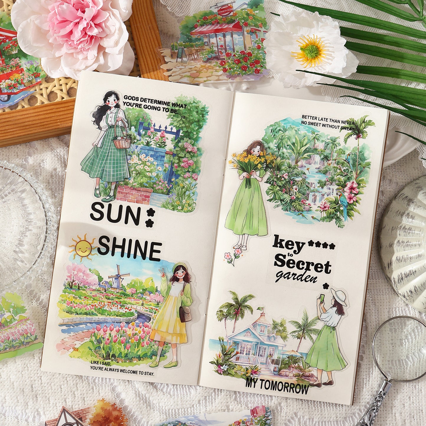 Light Sketch Of Seasons Stickers 10pcs