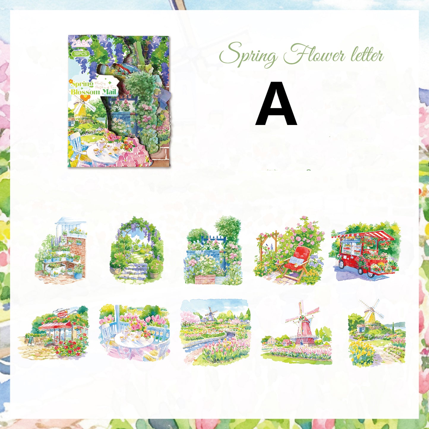 Light Sketch Of Seasons Stickers 10pcs