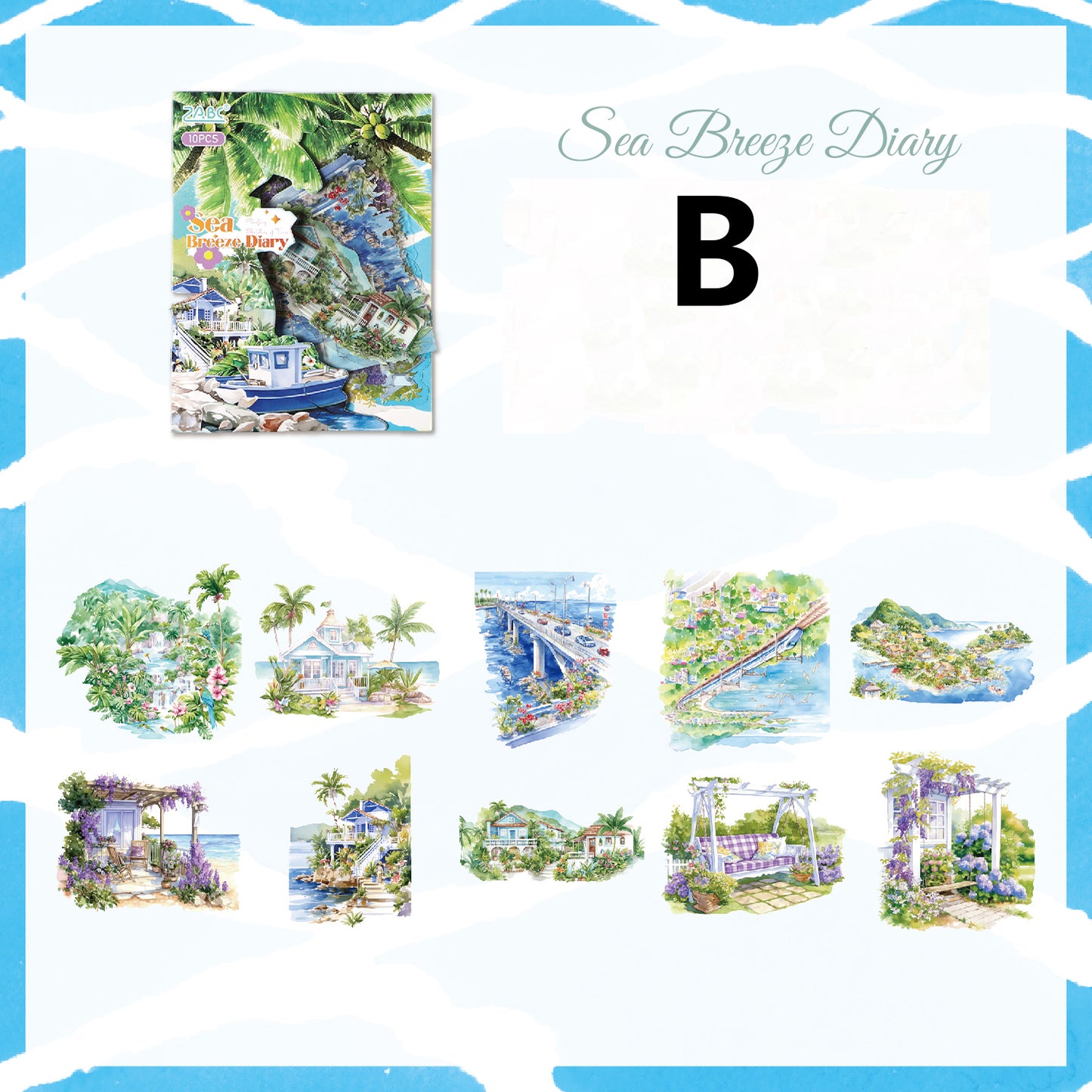 Light Sketch Of Seasons Stickers 10pcs