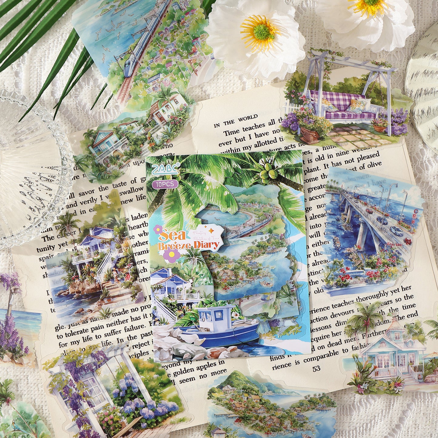 Light Sketch Of Seasons Stickers 10pcs