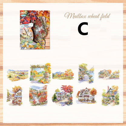 Light Sketch Of Seasons Stickers 10pcs