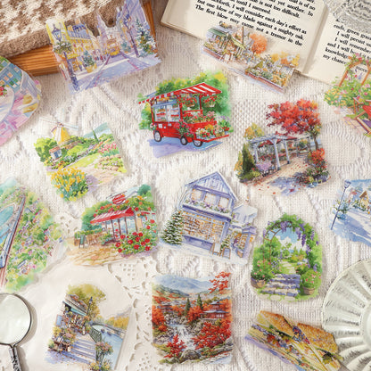 Light Sketch Of Seasons Stickers 10pcs