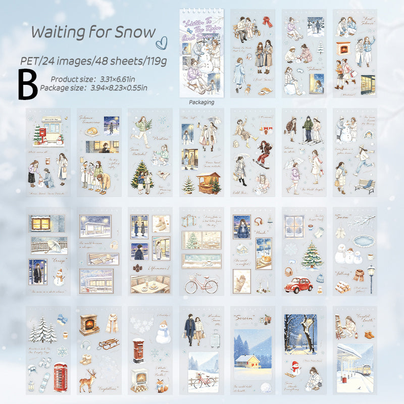Listen to The Rain and Snow Sticker 48pcs
