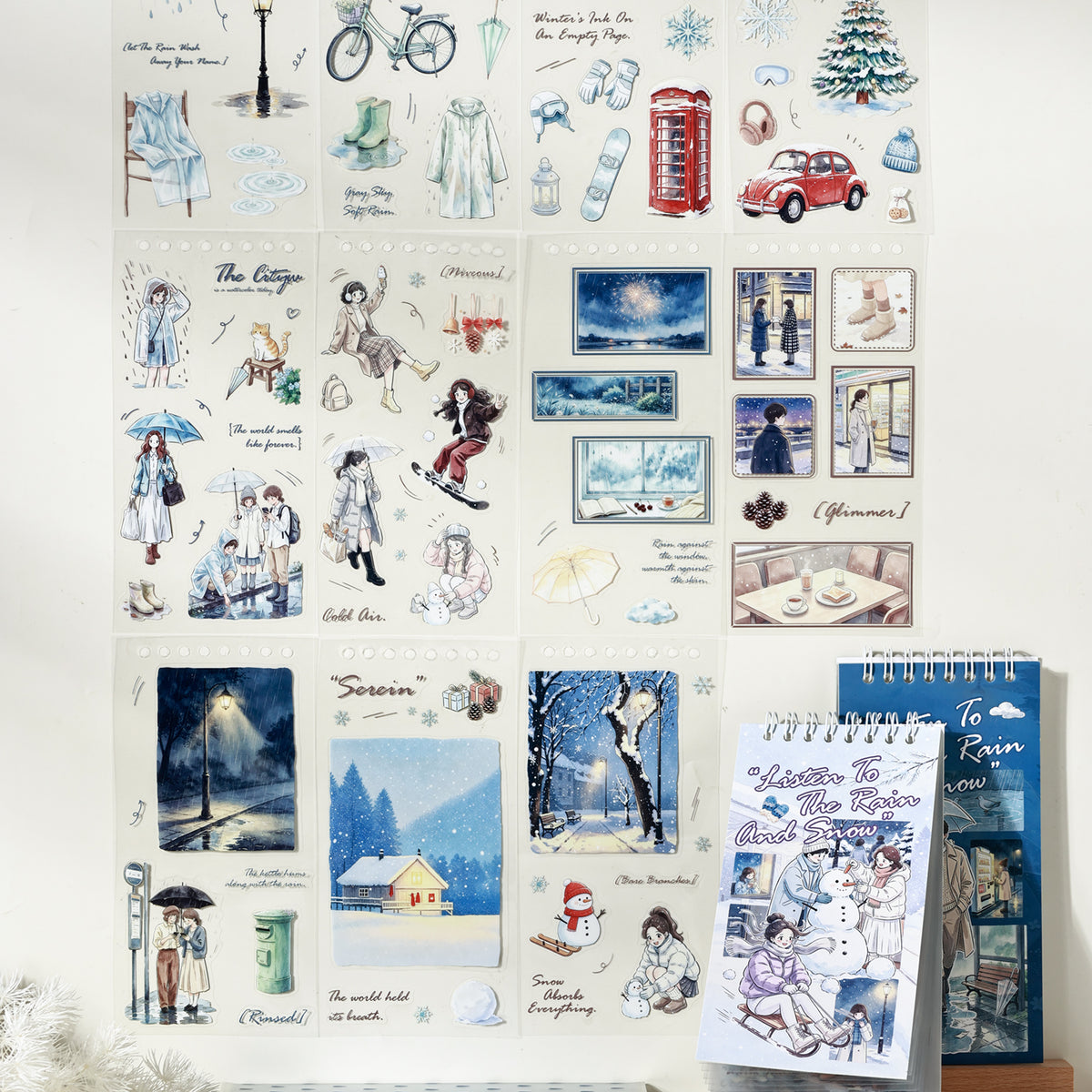 Listen to The Rain and Snow Sticker 48pcs