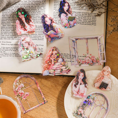 Literary Girl Sticker 10pcs