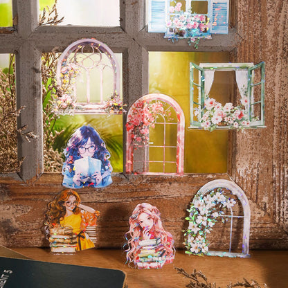 Literary Girl Sticker 10pcs