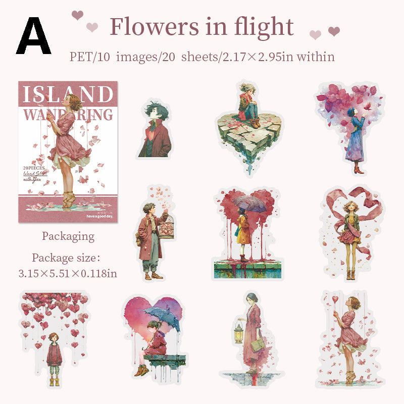 Llland stroll with you Sticker 20pcs