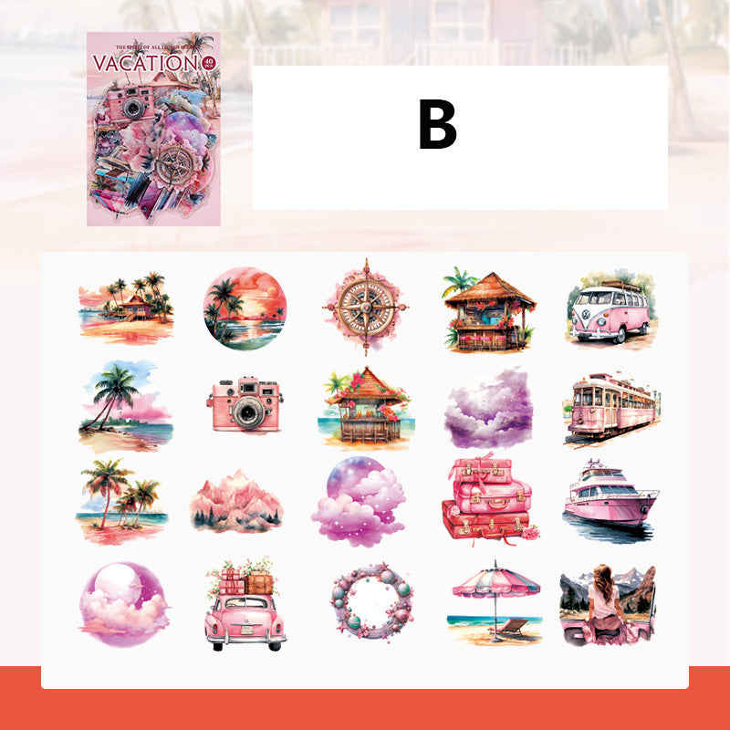 Long Vacation Sticker 40pcs