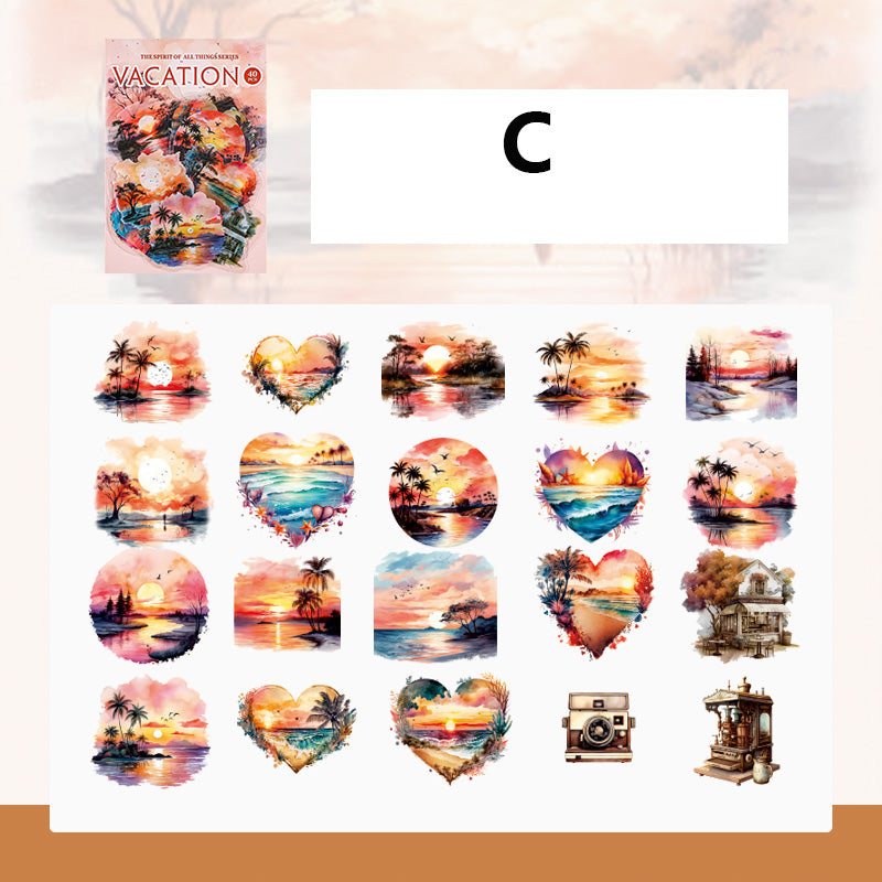Long Vacation Sticker 40pcs