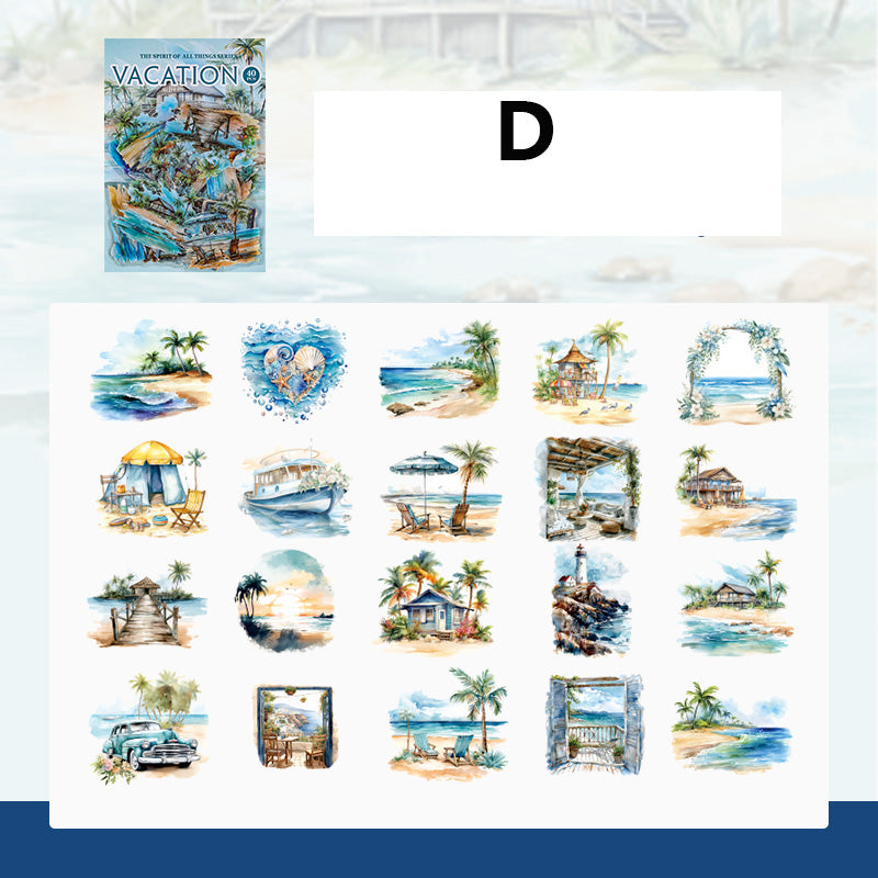 Long Vacation Sticker 40pcs