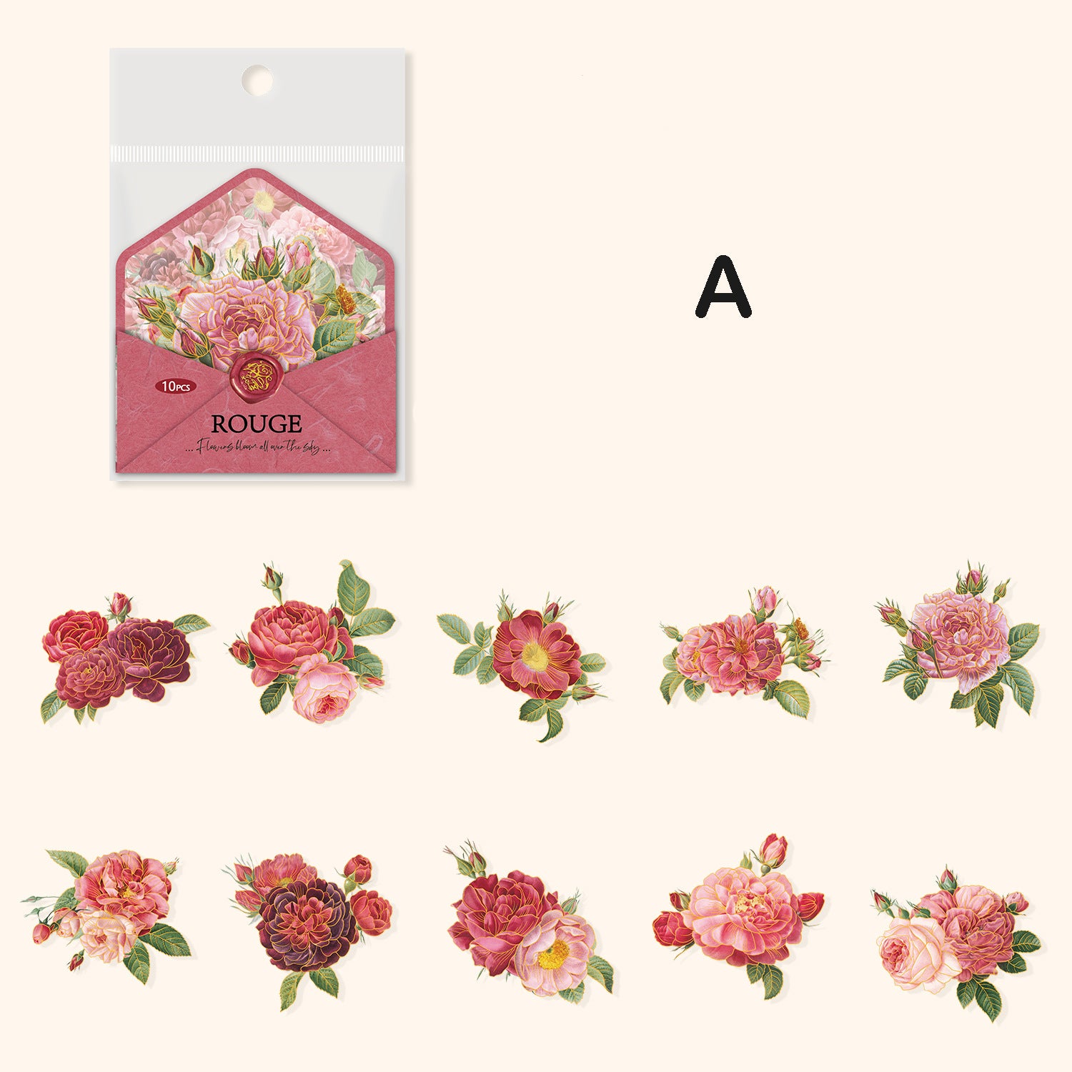 Love Letter Flower Stickers 10pcs – Estarcase