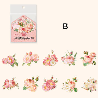 Love Letter Flower Stickers 10pcs