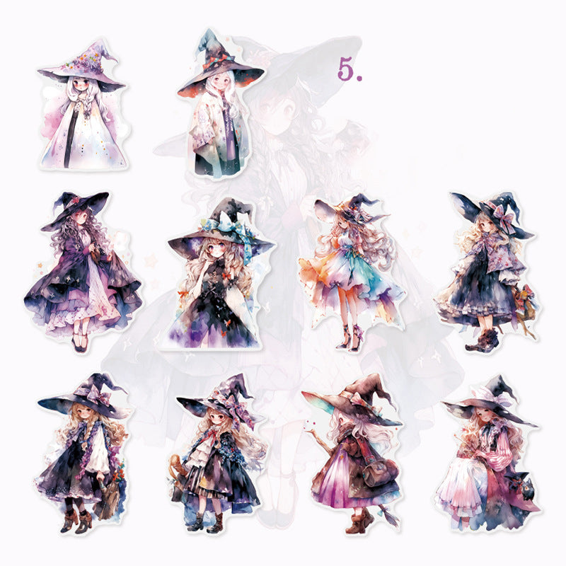 Lovely Witch Stickers 10pcs