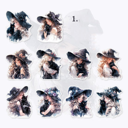 Lovely Witch Stickers 10pcs