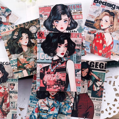 Magazine Girl Stickers 16pcs