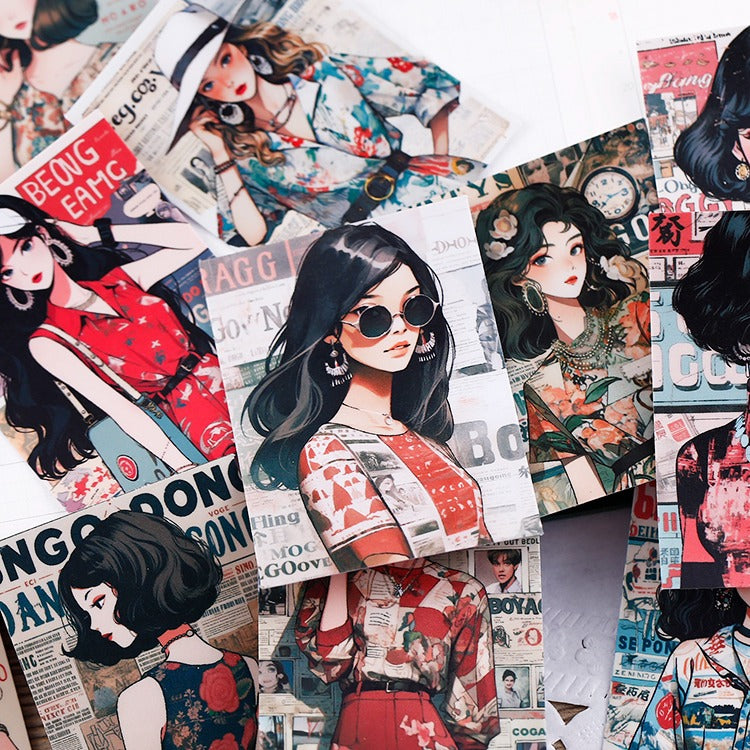 Magazine Girl Stickers 16pcs