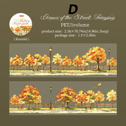 Maple Leaves Falling On The Path All Tape