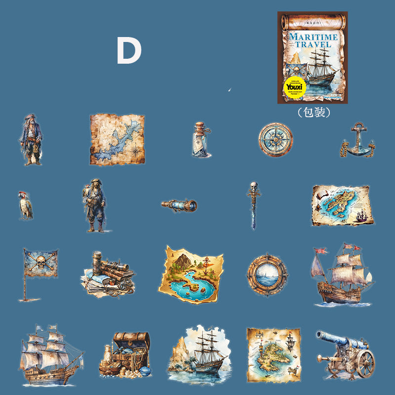 Maritime Travel Sticker 20pcs