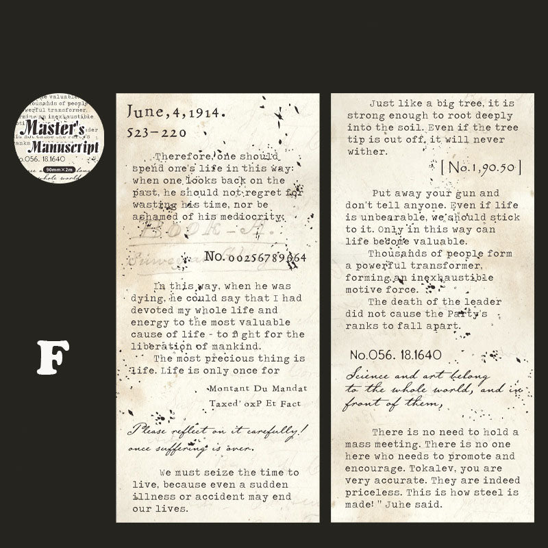 Master's Manuscript Washi Tape