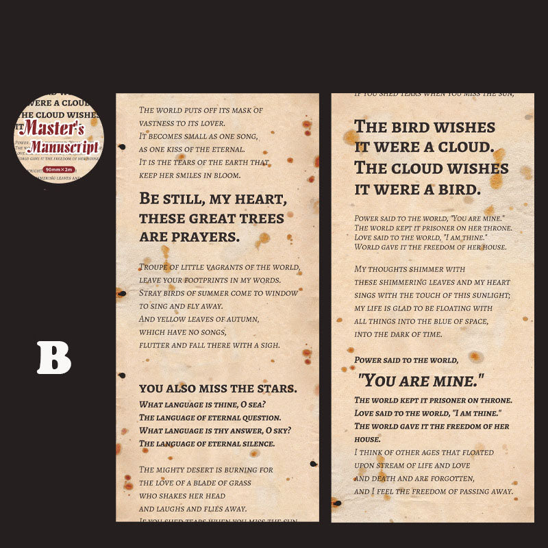 Master's Manuscript Washi Tape