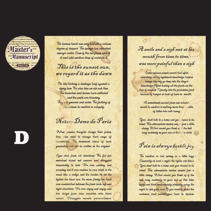 Master's Manuscript Washi Tape