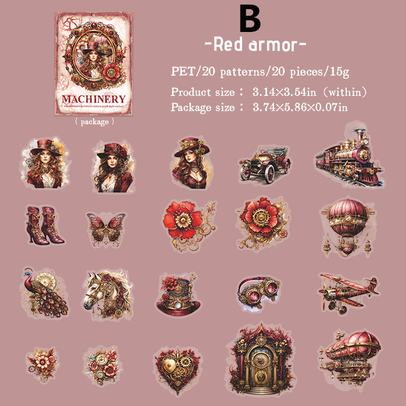 Mechanical Experiment Station Sticker 20pcs