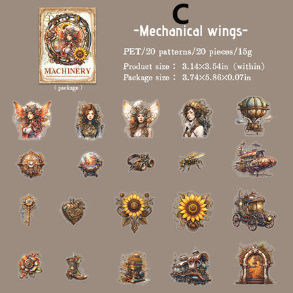 Mechanical Experiment Station Sticker 20pcs