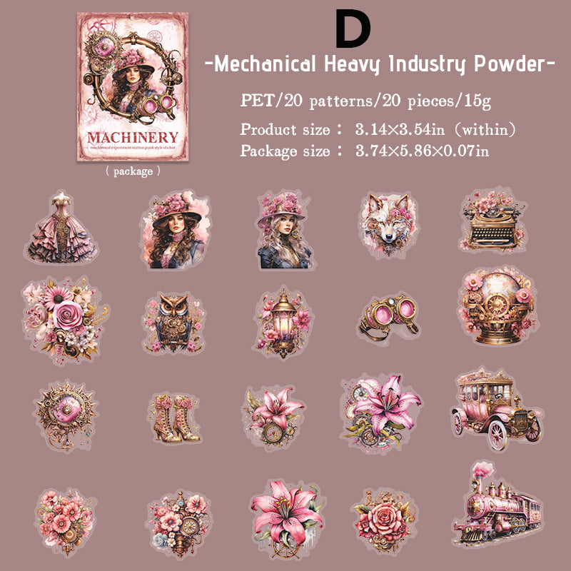 Mechanical Experiment Station Sticker 20pcs