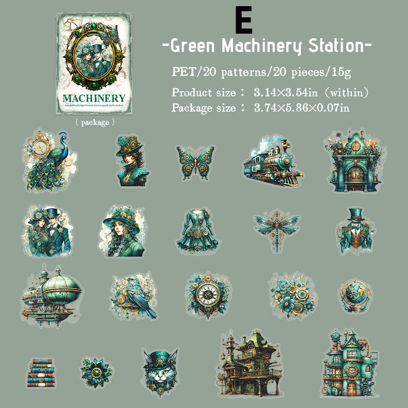 Mechanical Experiment Station Sticker 20pcs
