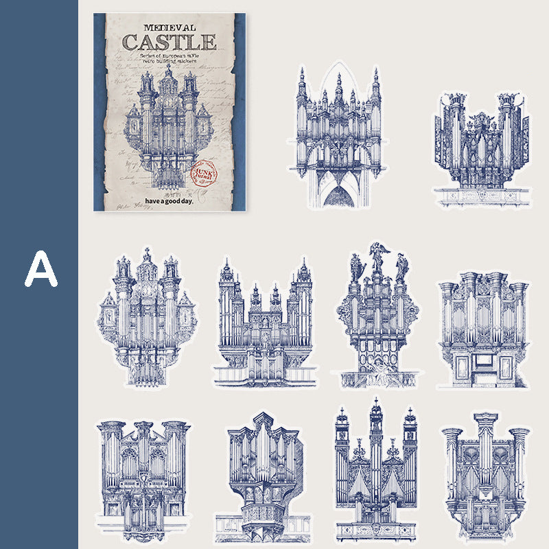 Medieval Castle Vellum Stickers 10pcs