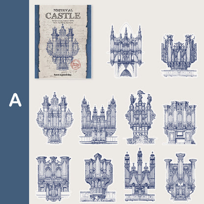 Medieval Castle Vellum Stickers 10pcs