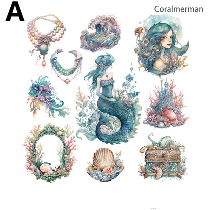 Mermaid Sea God Sticker 20pcs