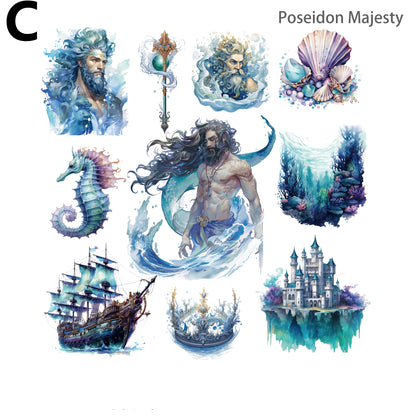 Mermaid Sea God Sticker 20pcs