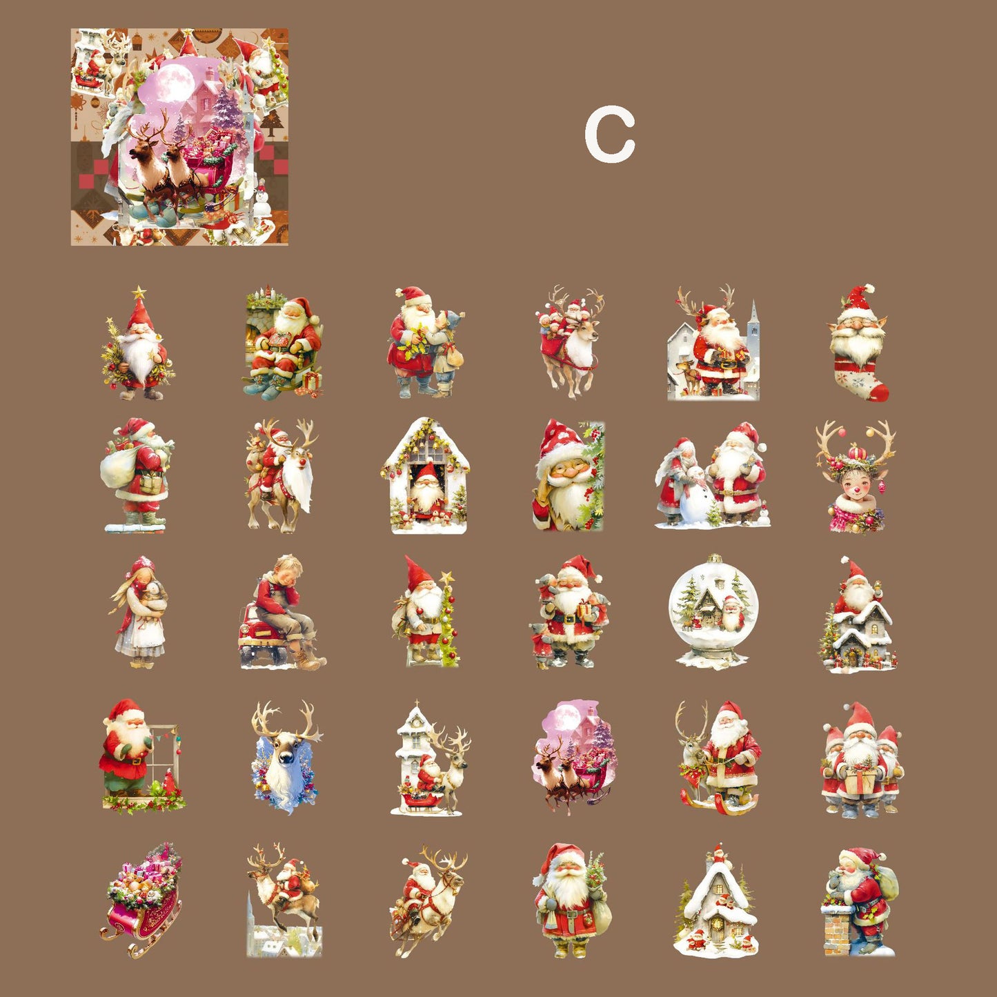 Merry Christmas Stickers Pack 30pcs