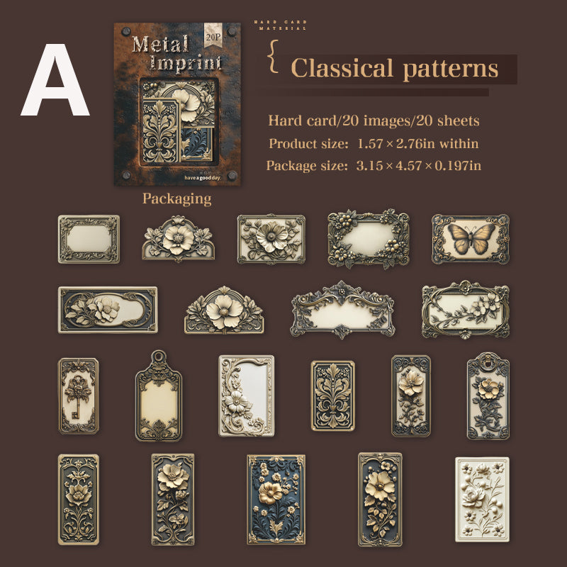 Metal Imprini Sticker 20pcs