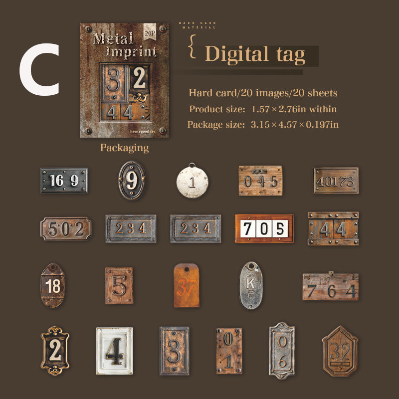 Metal Imprini Sticker 20pcs