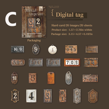 Metal Imprini Sticker 20pcs