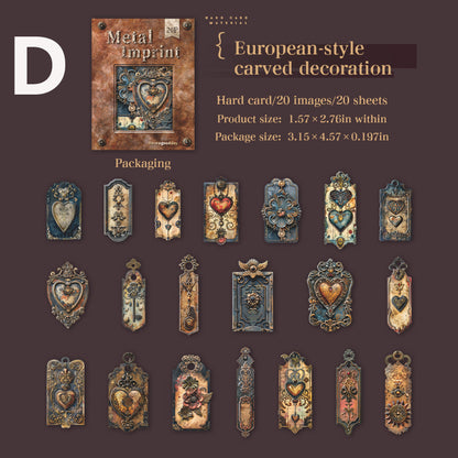 Metal Imprini Sticker 20pcs