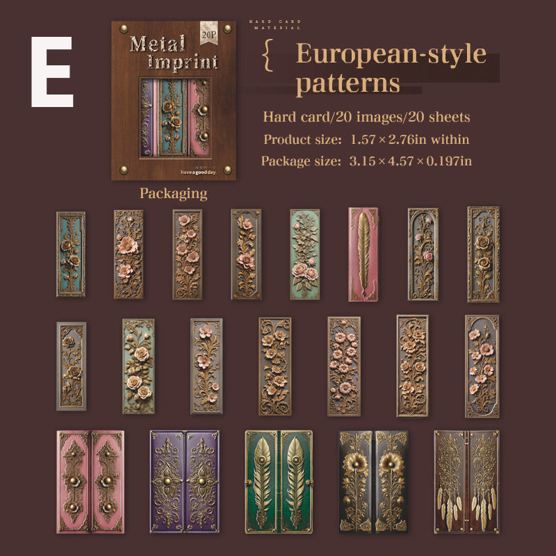 Metal Imprini Sticker 20pcs